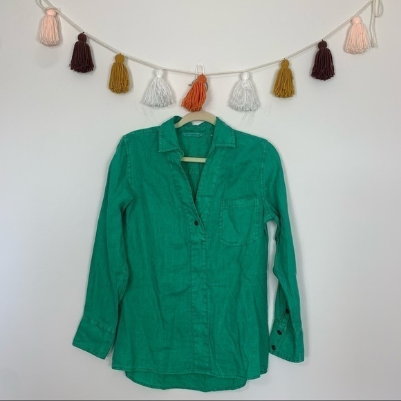Soft Surroundings Green Linen Tunic Size XS - Picture 1 of 10